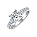Produktbild Bling Jewelry Einfache 1.5Ct Princess Cut Zirkonia Solitär Quadrat Sterling Silber 925 Pave Band AAA CZ Versprechen Verlobungsring