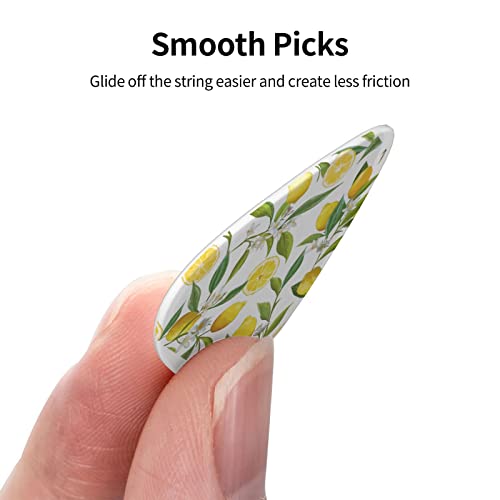 Lot de 24 médiators imprimés jaune citron pour guitare acoustique, électrique, basse (0,46/0,71/0,96 mm) - Les Beatles, Paul McCartney, John Lennon, RIngo Starr, George Harrison Lot de 24 médiators imprimés jaune citron pour guitare acoustique, électrique, basse (0,46/0,71/0,96 mm) – Image 4