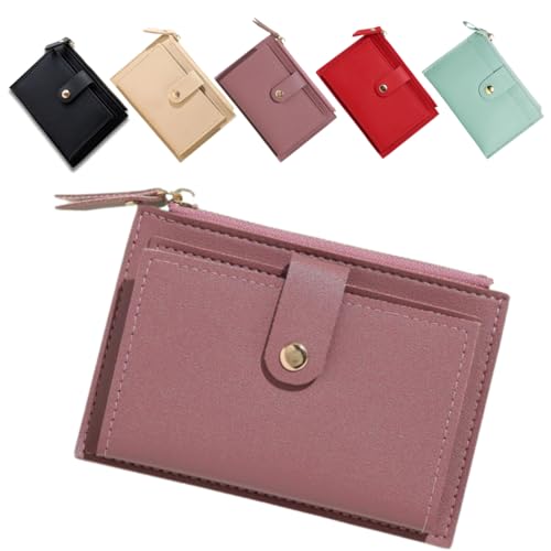Carteira Feminina Porta Cartão bolso para moedas com zíper em Couro PU modelo pequeno, cartões de crédito, slim luxo.