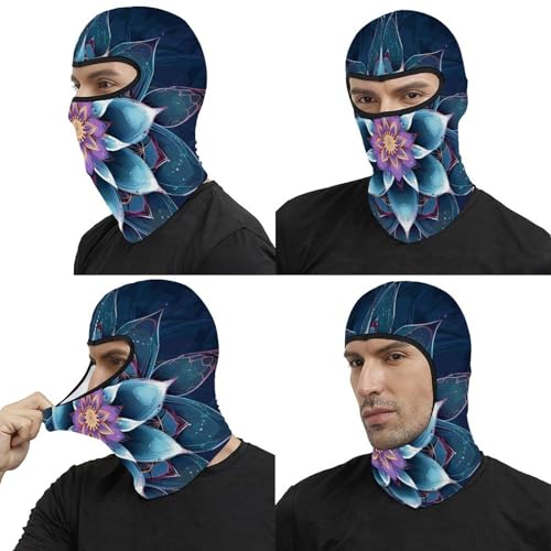 Pasamontañas para hombre y mujer con estampado bohemio floral, máscara facial térmica para clima frío, equipo para motocicleta, máscara de esquí para invierno miniatura 5