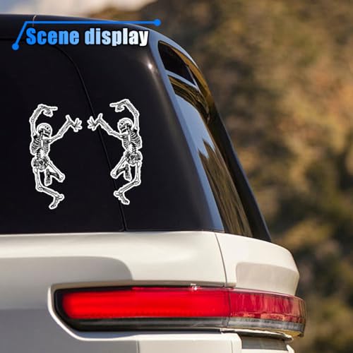 Image of Skeleton Bumper Sticker Decal, 6.0 inch Trippy Grateful Steal Your Face Rock Band Dancing Halloween Skull Car Decal for Car, Window, Refrigerator, Mirror, Laptop, Truck (3PCS)