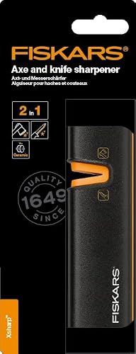 Fiskars XSharp Axe and Knife Sharpener, Ceramic sharpening stone/Fiberglass reinforced plastic case, Black/Orange, 1000601 - Thumbnail 7