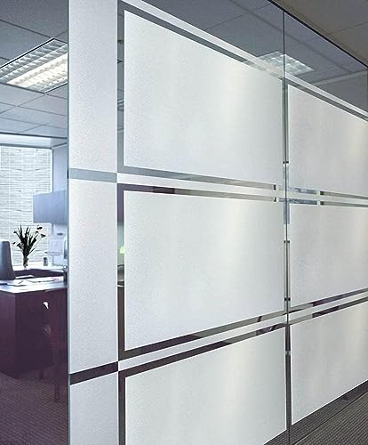 Image of WISDOM Frosted Window Film Decorative Window Glass Sticker Static Cling Self Adhesive Film 20x240 Inches Frosted Film