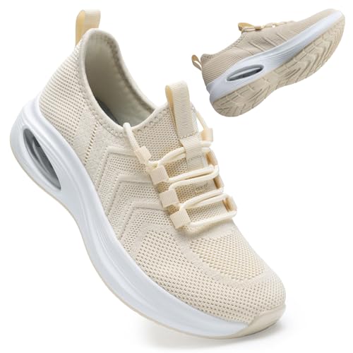 Image of Wide Toe Box Shoes Women Extra Wide Width Sneakers Air Cushion Road Running Shoes Ultra Light Tennis Gym Workout Training Shoes Breathable Walking Shoes with Arch Support