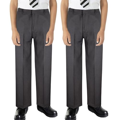 Pantalones escolares fáciles de poner sin botones para niños activos de 3 a 16 años