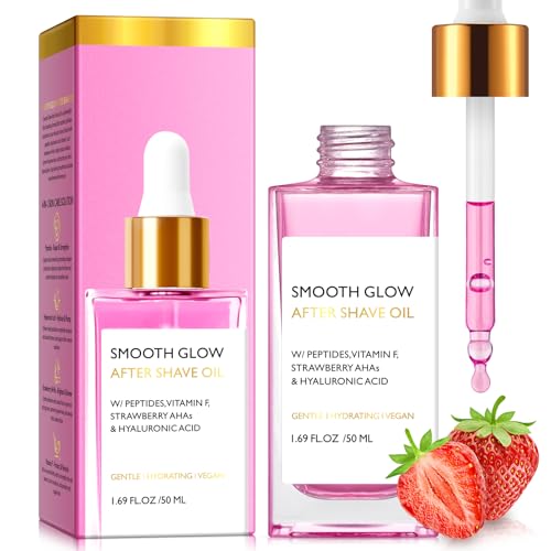Vceeoy After Shave Oil for Women Gentle Strawberry Vanilla Women After Shave Oil for Soothes & Hydrates Shave Serum to Prevents Ingrown Hairs (1.69 Fl Oz)