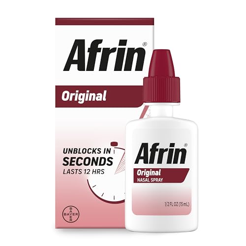 Afrin Original Strength Nasal Decongestant Spray 0.5 Fl Oz, Pack of 6