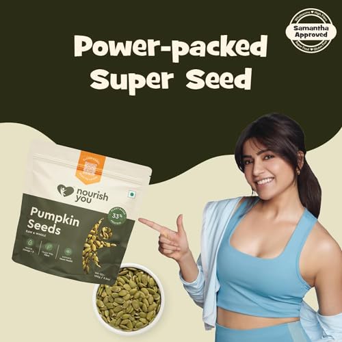 Image of Nourish You Raw Pumpkin Seeds 100 gm - High Protein, Fiber-Rich Superfood Snack | Gluten-Free, Keto-Friendly | Heart-Healthy, Omega-3 & Antioxidant-Rich Seeds for Weight Management | Natural Seeds