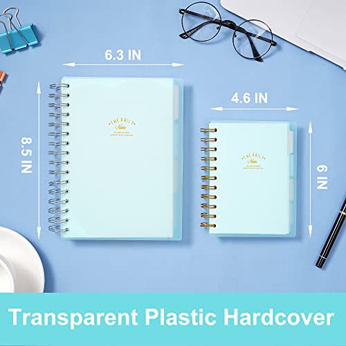 Cagie 5 Subject Notebook With Tabs For Note Taking 300 Pages Small Spiral Notebook 5X7 Lined A5 Plastic Hardcover Notebook With Dividers, Blue #TOP4