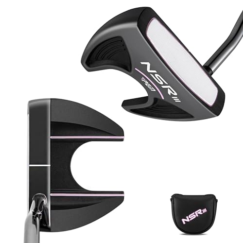 Pgm 33' Golf Putters For Women Right Handed With Headcover, Alignment Aid High Moi Mallet Putter Golf Club For Straighter Putts Black
