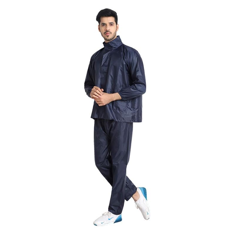 w+ Unisex Bike/Scooter Water Proof Rainsuit with Bag (Navy Blue)-picture-35