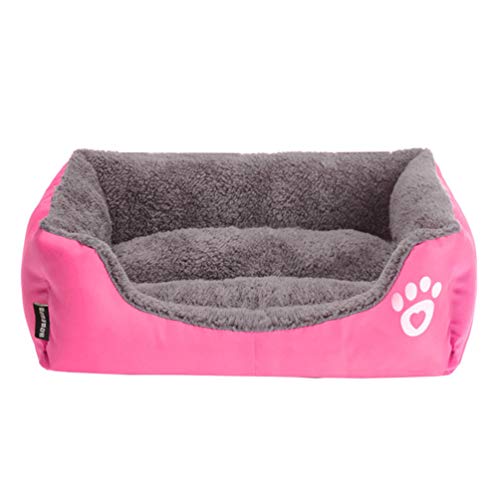 Zhongde Dog Bed for Small Dogs, Crate Mattress for Puppy and Cats, Fluffy Plush Sleeping Couch, Non-Slip Washable Pet Sofa Beds, Multiple Candy Colors Mat-S-Pink