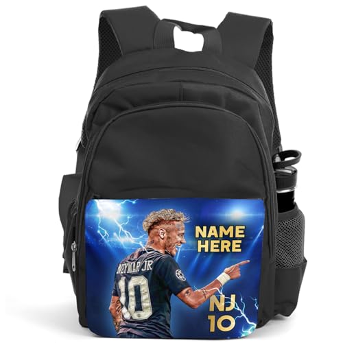 Image of KRAFTYGIFTS Personalised Neymar Football Backpack Legend Player PSG Boys School Bag Childrens Nursery Kids Rucksack Gift LU24