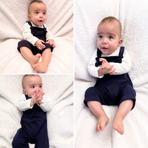 Image of Unutiylo Baby Boys Clothes for Gentleman Outfits,Toddler Overalls Baby Suspender Pants and Bodysuit Romper