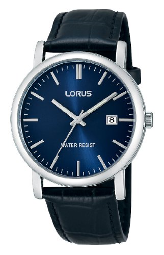 Lorus Klassik Herren-Uhr mit Palladiumauflage und Lederband RG841CX9