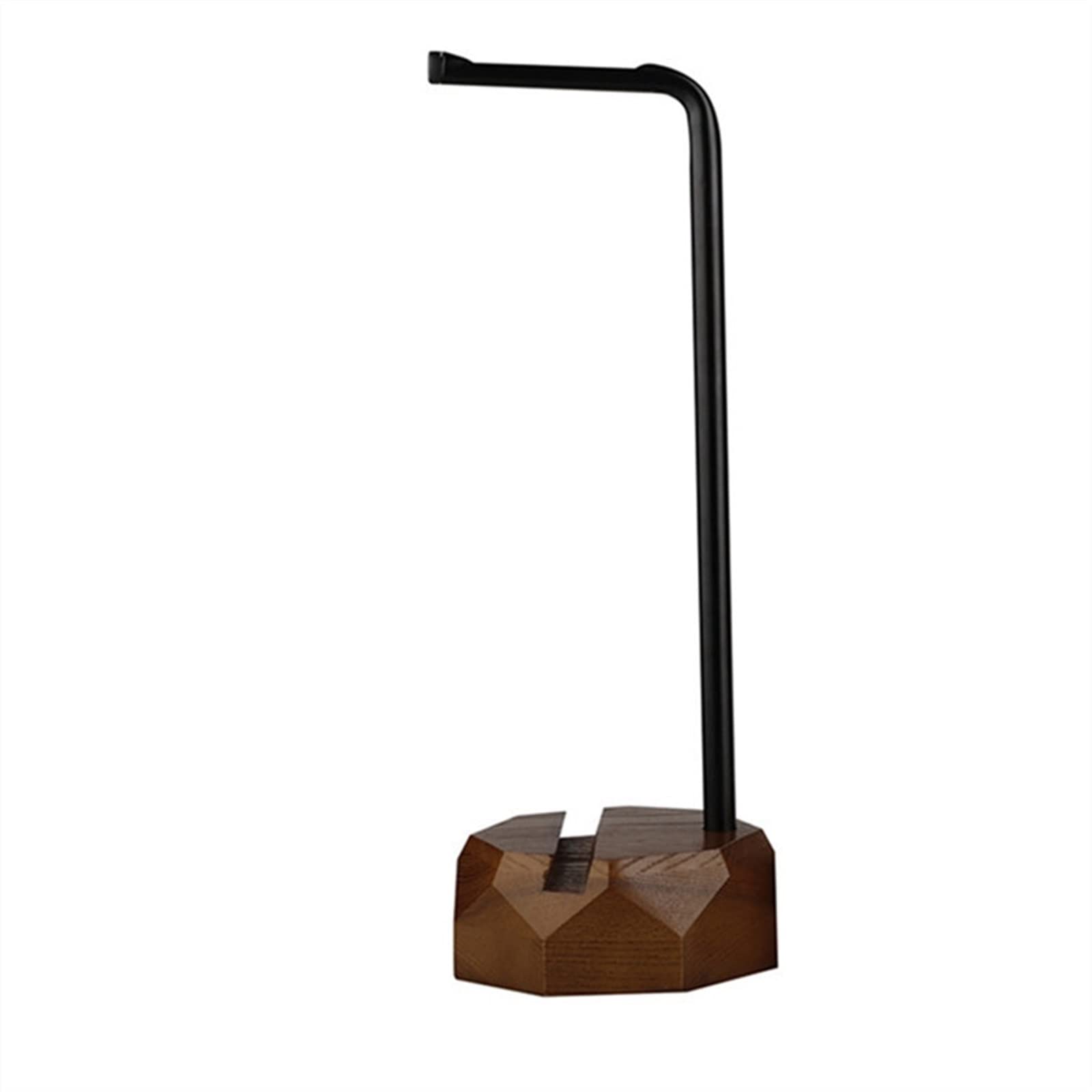 shangguanyun456 Headphone Stand Walnut Wood and Metal Headset Holder, Desktop Headphone Stand, Universal Portable for Most Music Gaming headsets - Black
