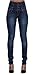 LAEMILIA Pantalons Femme Denim Printemps Jeans Slim Taille Haute Leggings Sexy Collant Crayon Déchirés (FR44=Tag XXL, Bleu Profond)