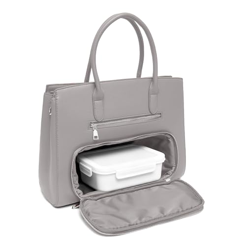 Image of NEWBELLA Women's Grey Vegan Leather Tote Bag