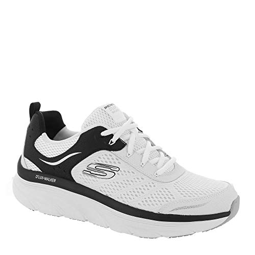 Image of Skechers Men D'Lux Walker Walking Shoes Black /White,10 UK