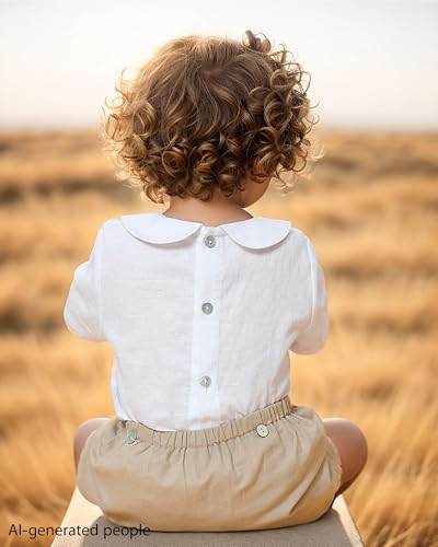 Image of Twoflower Smocked toddler boy outfits Summer Cotton Short Sleeve boys' button-down shirts Casual 2 piece Clothing Set