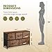 WLIVE Dresser for Bedroom with 5 Drawers, Wide Chest of Drawers, Fabric Dresser, Storage Organizer Unit with Fabric Bins for Closet, Living Room, Hallway, Rustic Brown Wood Grain Print