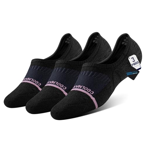 Image of BRISIRA Bamboo Viscose Coolmax Running Golf No Show Socks Women Compression Moisture Wicking Performance Low Cut Tab Athletic