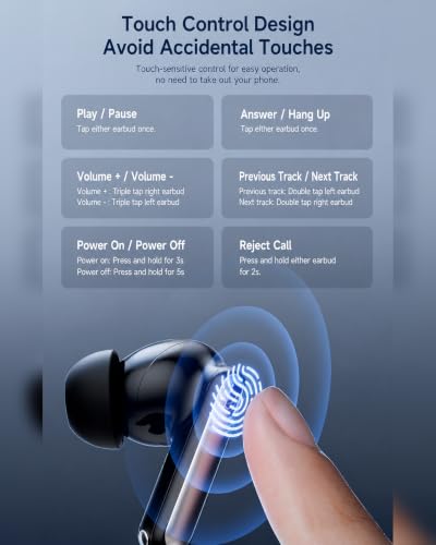 Cyberix Noise Cancelling Wireless Earbuds, 45dB ANC, 6-Mic ENC Calls - image 4