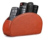 Londo Porta Telecomandi con 5 scomparti - Per contenere telecomandi di TV, stereo, decoder, DVD, Blu-Ray - in Pelle con fodera interna in suede. Adatto per salotto o camera da letto