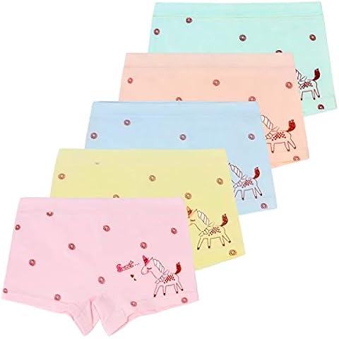 ORPAPA Girls' Underpants Children's Underwear Pack of 5 Toddler Boy Shorts Panties 3-13 Years - Multicolour - 6-8 Years Cover