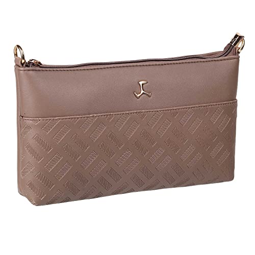 Image of Mochi Light Brown Faux Leather Premium Zipper Casual Sling Bag For Women (66-7254)
