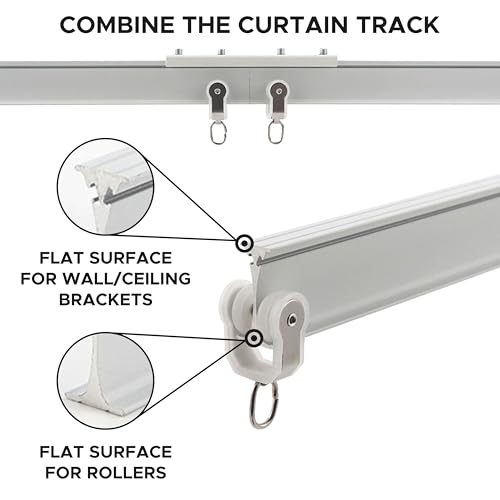 Aluminum Flexible Ceiling Curtain Track Set 3ft-9.8ft/3 Meter-Bendable Tracks, Ceiling/Wall Mount Curtain Rail System For Curved Shower, RV/Sliding Track by Jos & Haz - Image 6