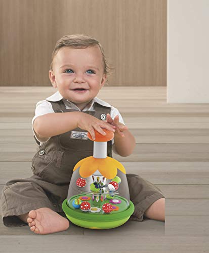 Chicco Jouet Toupie Magique Toupie avec boules colorées bouton et miroir central pour apprendre la relation de cause à effet cadeau pour bébés et enfants Jeux de à - vue 4