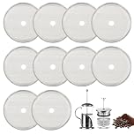 10 Pcs French Press Replacement Filter Mesh Screen, Stainless Steel Replacement Cafetiere Filter Mesh Screens, Coffee Press Filters Fit 8 Cup/1000ml Coffee and Tea Makers(4 Inch)