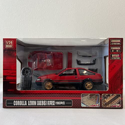 アオシマ DISM 1/24 トヨタ カローラレビン AE86 前期型 赤黒 ワタナベ カスタム LEVIN 1983年式 旧車 完成品 ミニカー モデルカー アオシマ DISM 1/24 トヨタ カローラレビン AE86 前期型 赤黒 ワタナベ カスタム LEVIN 1983年式 旧車 完成品 ミニカー モデルカー