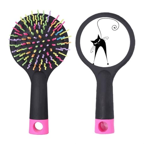 Brosse à cheveux démêlante chat noir d'Halloween pour un coiffage quotidien sans douleur