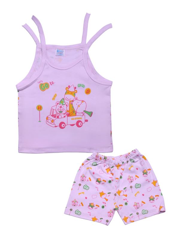 Kuttussh Baby Boy and Girl Sleeveless Soft Hosiery Vests,Jhabla T-Shirt with Shorts Dress for Kids Infant Toddler New Born Clothes-image-28