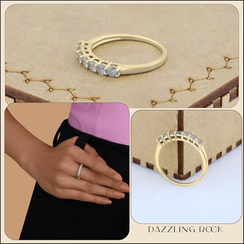 Dazzlingrock Collection 14K Ladies 7 Stone Bridal Wedding Band Anniversary Ring, Yellow Gold3