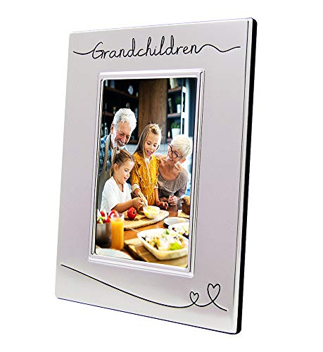 Haysom Interiors Beautiful Two Toned Silver Plated Grandchildren 4" x 6" Picture Frame with Black Velvet | Unique and Thoughtful Gift Idea by Happy Homewares - Image 4