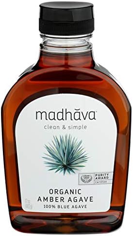 Amazon.com: Madhava 有機龍舌蘭,瓶,100% 純有機藍龍舌蘭花蜜,琥珀色,1 磅(約 0.5 公斤) : 雜貨和美食