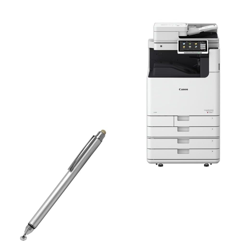 BoxWave Stylus Pen Compatible with Canon imageRUNNER Advance DX C5850i - DualTip Capacitive Stylus, Fiber Tip Disc Tip Capacitive Stylus Pen - Metallic Silver