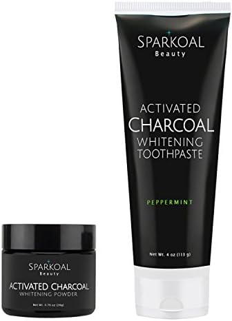 Charcoal Tooth Powder and Charcoal Toothpaste Pack - Teeth Whitening Organic Coconut Oil and Activated Charcoal - Made in USA - Best Natural Tooth Whitener - Removes Bad Breath and Stains