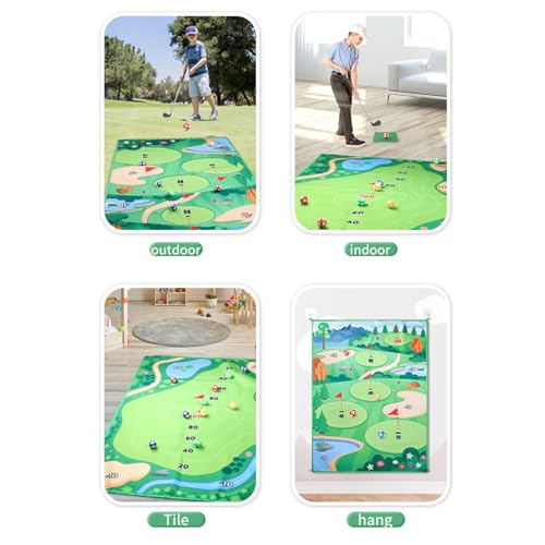 Tapis entraînement golf chipping antidérapant avec cible et balles
