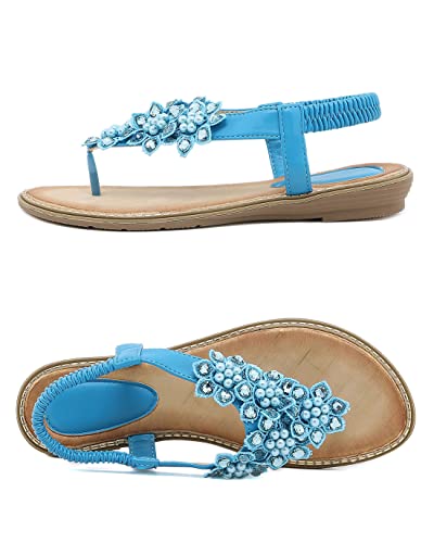 Amissz Sandali Donna Estive con Strass Bohémien