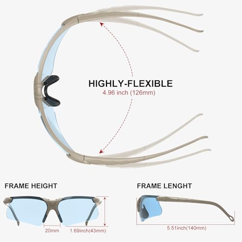 Image of xaegistac Shooting Glasses with Case-Safety Glasses Anti Fog | Z87.1 Certificated Impact Resistance Safety Glasses for Hunting Shooting Sports