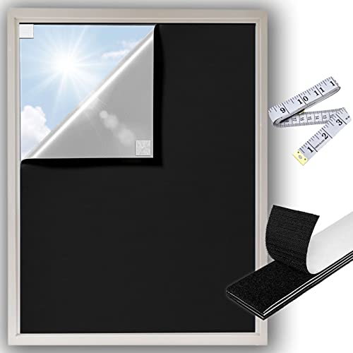 Raffrollo Ohne Bohren – 100% Verdunkelung, 49x152 Cm (für Fenster 50,8x152,4 Cm), Grau, Schnurloses System