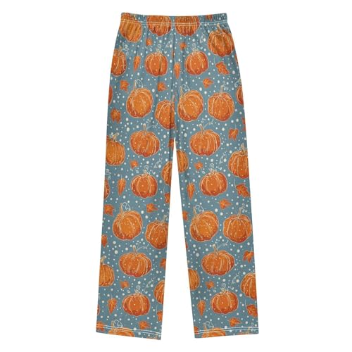 Pumpkins Pajama Pants Orange Blue Pajama Bottoms Soft Sleep Pjs Lounge Pants S