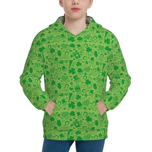 St Patrick's Day Kid Hoodies Boys Sweatshirts Girls Pullover with Pocket