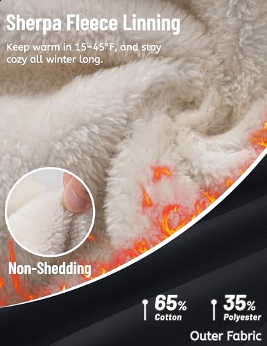 TACVASEN Women's Fleece Lined Sweatpants Winter Thermal Sherpa Pants with Pockets High Waisted Warm Cotton Lounge Casual4