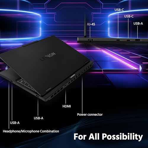 Legion 5 - Computer portatile da gioco WQXGA 165Hz OLED con tecnologia AI, AMD Ryzen 7 260, GeForce RTX 5060 GDDR7, 32 GB DDR5, SSD da 2 TB, tastiera retroilluminata, Wi-Fi, Win 11 Pro, nero - Notebook - Immagine 6