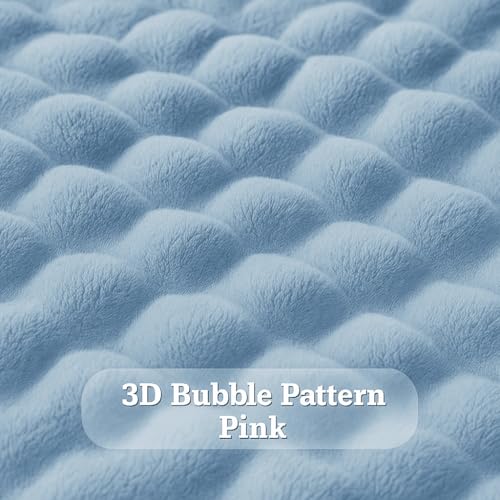 Image of VAS COLLECTIONS Bubble Blanket 600 GSM Heavyweight Ultra-Soft & Warm Blanket | Double Bed 223x223 cm (3000g) | Premium Winter Blanket for Bedroom & Heavy Winter Use - (Aqua, Double - 3Kg)